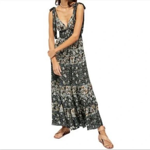 Let's Smock About It Black Floral Print Tiered Maxi Slip Dress - Picture 6 of 16